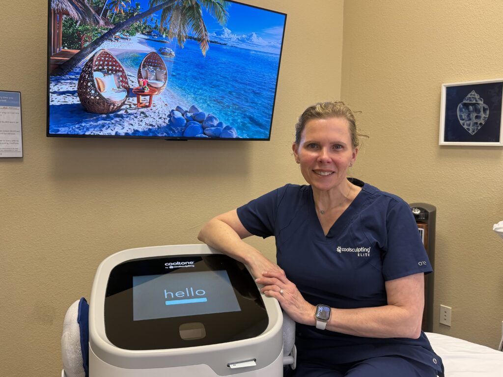 Kristy Roberts with the CoolTone machine at CoolBodiSpa, Norman Oklahoma